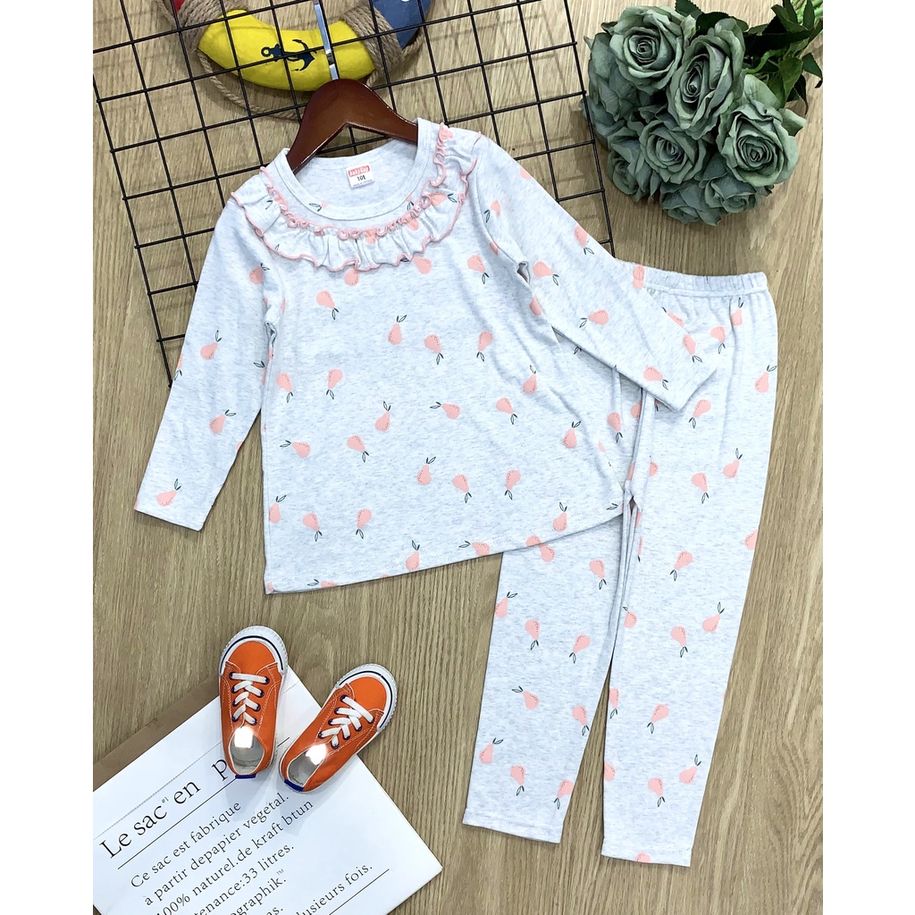 Đồ bộ dài tay bé gái ❤bộ bé gái tay dài size đại cotton borrip Jennie kids J344