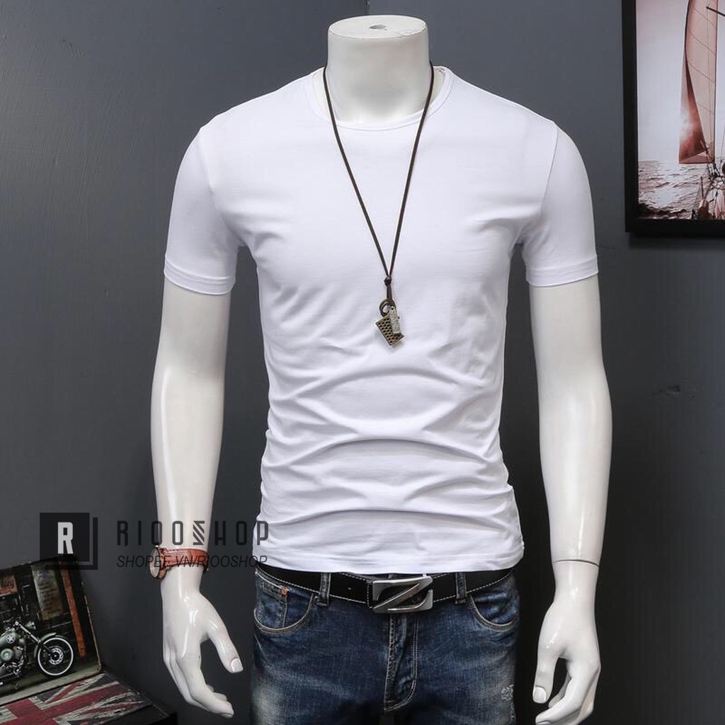 Áo thun nam trơn cổ tròn tay ngắn cao cấp RIN103 - áo phông nam đẹp Riooshop | BigBuy360 - bigbuy360.vn