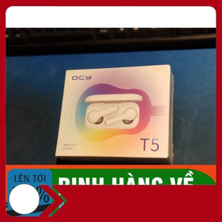 GIÁ TỐT NHẤT Tai nghe Bluetooth QCY T5 trắng + Túi đựng tai nghe QCY $$$