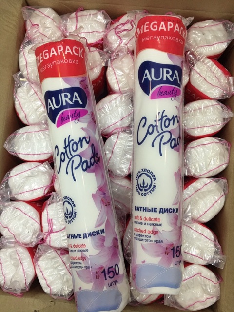 bông tẩy trang aura 150 miếng của nga- hàng sẵn kho có video | BigBuy360 - bigbuy360.vn