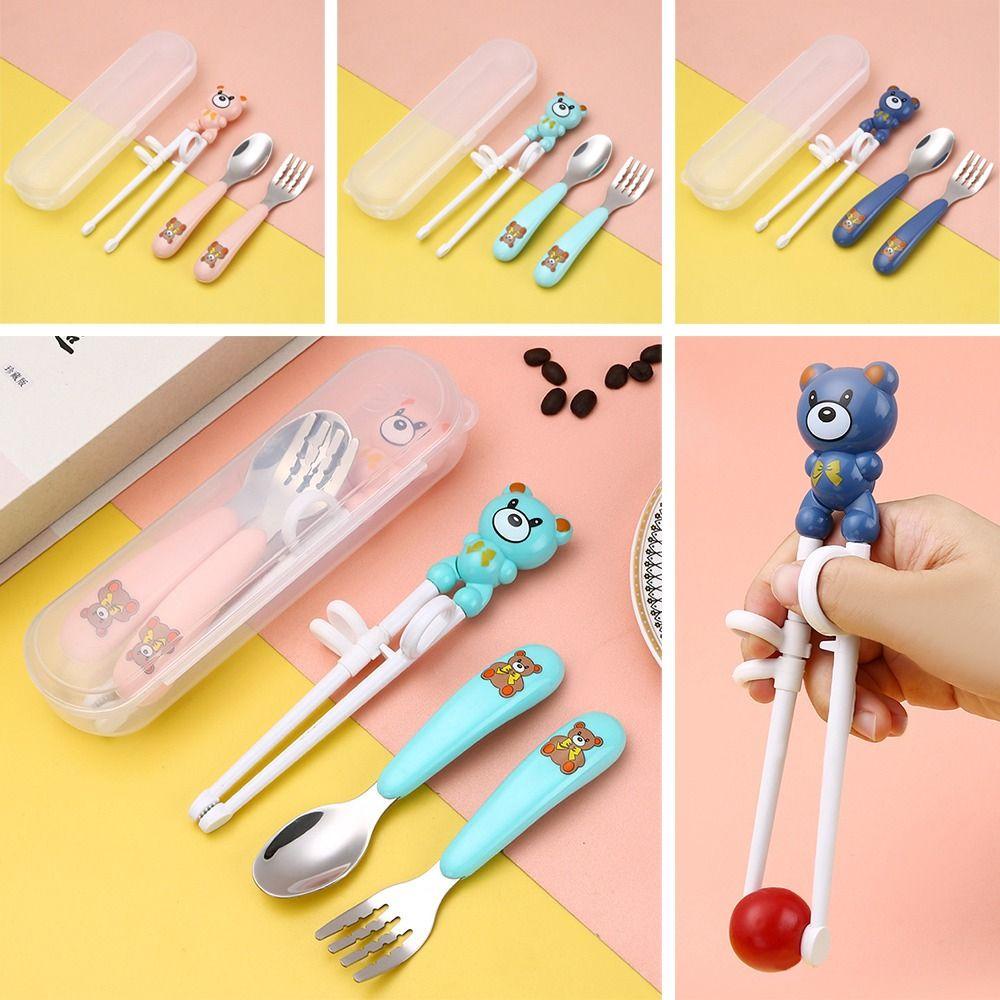 Bộ Đũa Tập Ăn Họa Tiết Hoạt Hình Dễ Thương Cho Bé