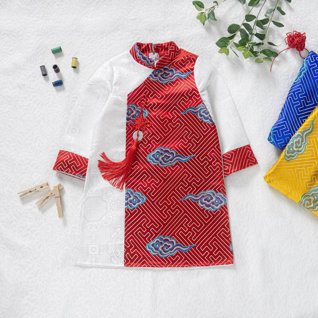 [HÀNG CAO CẤP] Áo dài Tết Yên Thành gấm bé trai - 2 màu đỏ, vàng