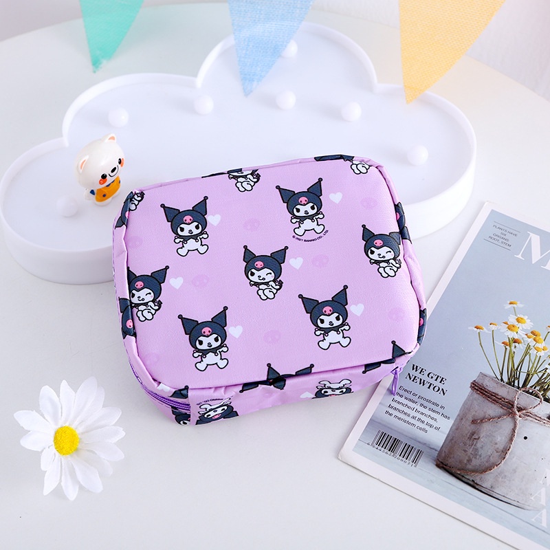 Túi Đựng Khăn Giấy / Son Môi / Mỹ Phẩm Bằng Vải Oxford Chống Thấm Nước Họa Tiết Hoạt Hình Dễ Thương