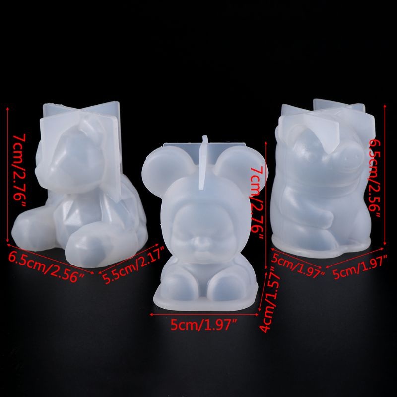 Khuôn silicone tạo hình làm mặt trang sức hình gấu/lợn con 3D DIY&lt;br&gt;