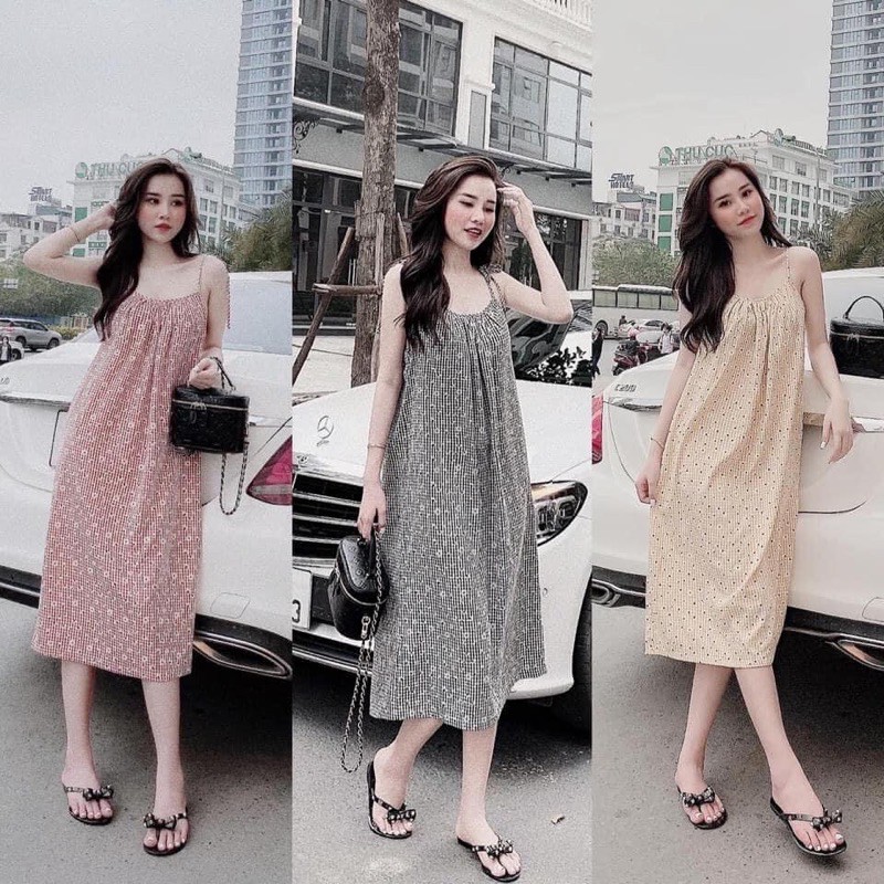 [Mã FAGREEN245 giảm 10% tối đa 30K đơn 99K] váy 2s kẻ hoa xinh đẹp | BigBuy360 - bigbuy360.vn