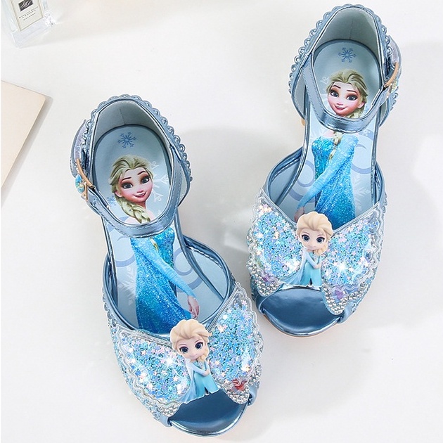 Giày công chúa Elsa cao gót cho bé gái 3-8 tuổi đi học, đi chơi