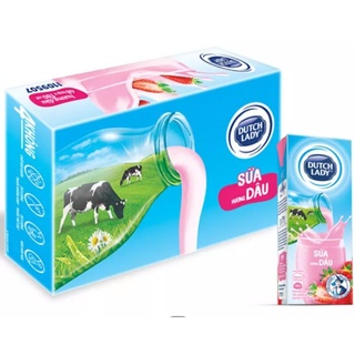 Sữa tươi tiệt trùng Cô Gái Hà Lan hương dâu - thùng 48 hộp x 180ml