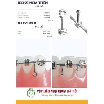 Hook chỉnh nha các loại ngắn,dài,trái,phải túi 10 cái