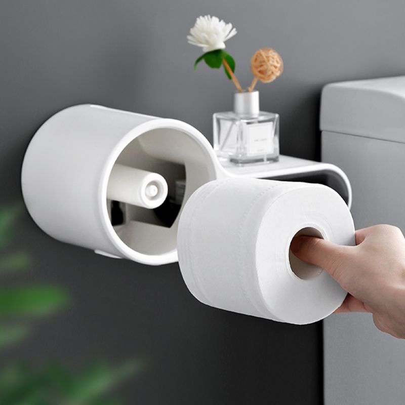 Hộp Đựng Cuộn Giấy Vệ Sinh Gắn Tường Không Cần Đục Lỗ