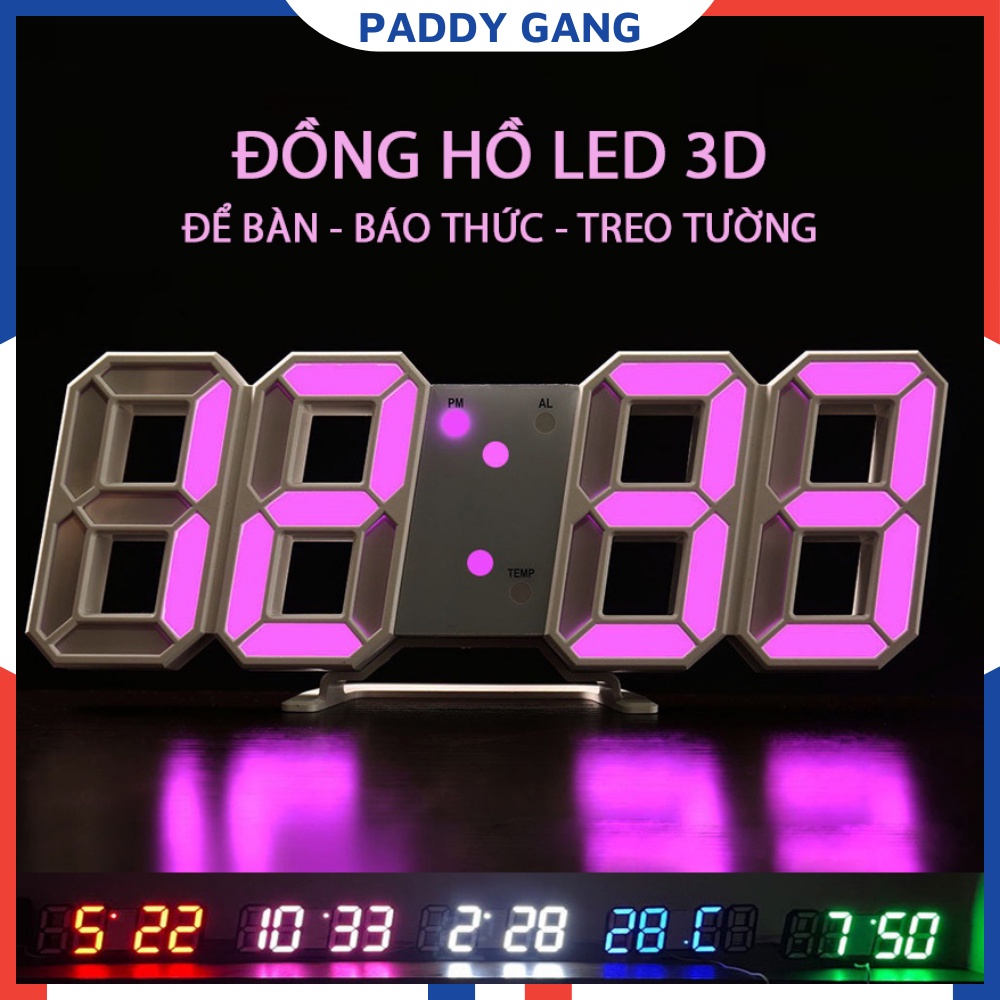 Đồng Hồ Led Để Bàn Trang Trí Treo Tường, Đồng Hồ Thông Minh Treo Tường Điện Tử Báo Thức Đo Nhiệt Độ Smart Clock