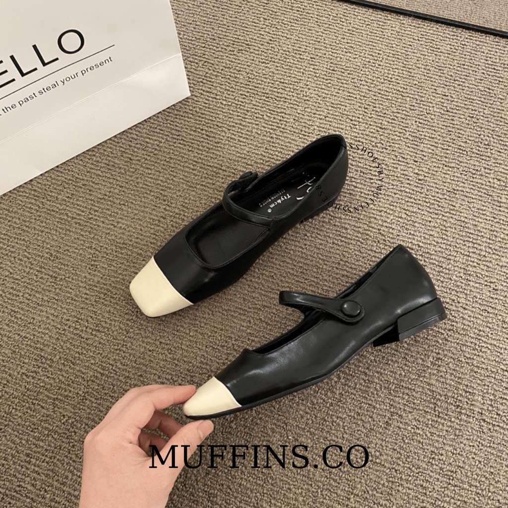 [SẴN HÀNG] Giày búp bê Mary Jane mũi vuông giày nữ 2022 đế thấp