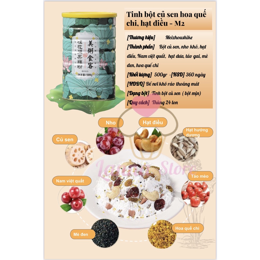 Bột Củ Sen Mix Hạt Dinh Dưỡng, Dưỡng Nhan, Ăn Kiêng 500g