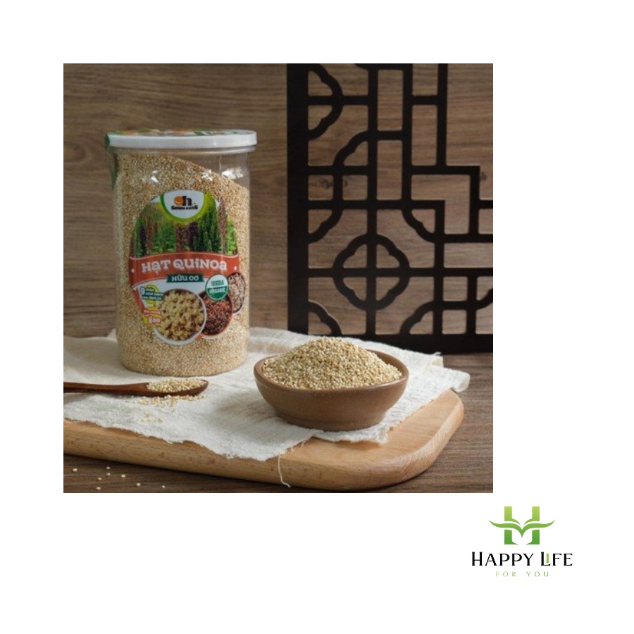 Hạt Quinoa, diêm mạch trắng hưu cơ hộp 600g, nhập khẩu Peru - Happy Life for You