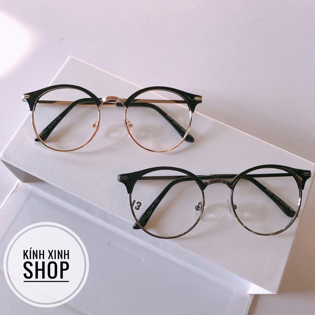 Kính Mắt tròn nửa viền Hàn Quốc ULZZANG cao cấp