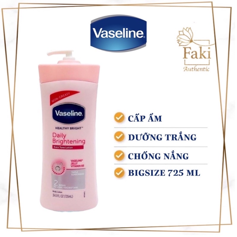 Vaseline sữa dưỡng thể trắng da chống nắng ➖Vaseline Healthy White UV Body Lotion trắng da trong 2 tuần 725ml