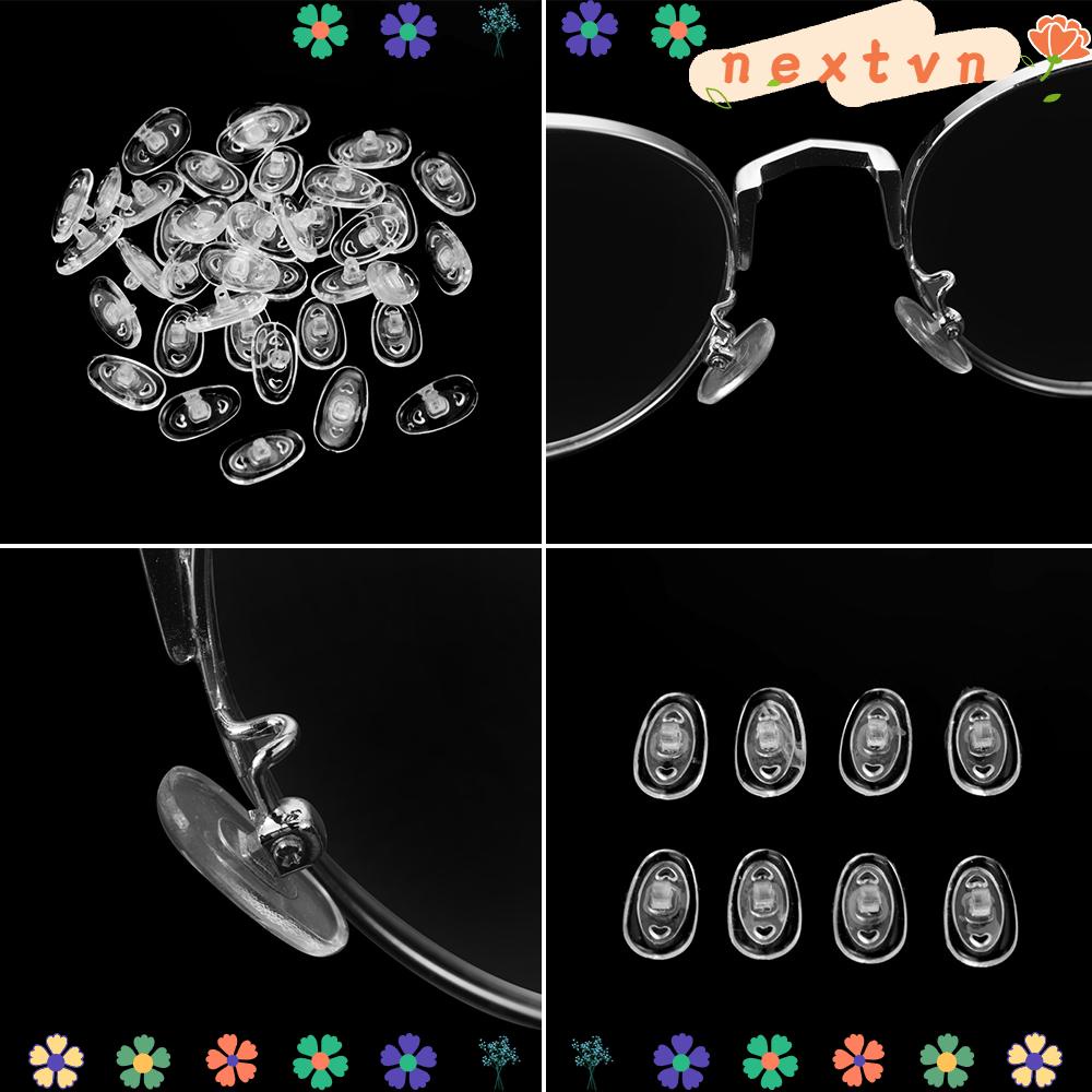 Set 10 cặp đệm mũi silicon mềm 13mm có ốc vít chống trượt dùng cho mắt kính