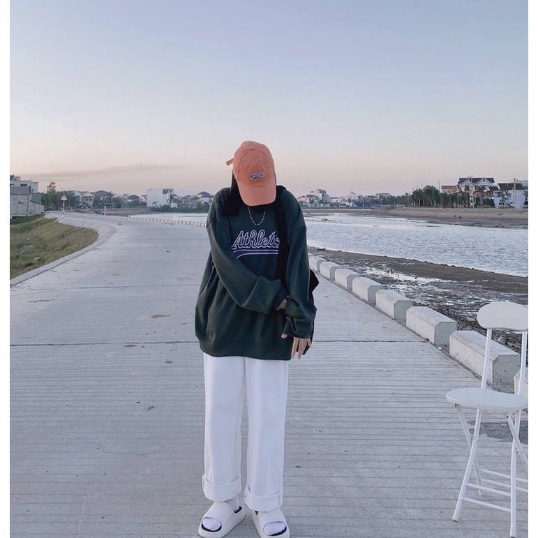 Áo Sweater Nam/ Nữ/ Unisex ATHLETIC Xanh Rêu - freesize