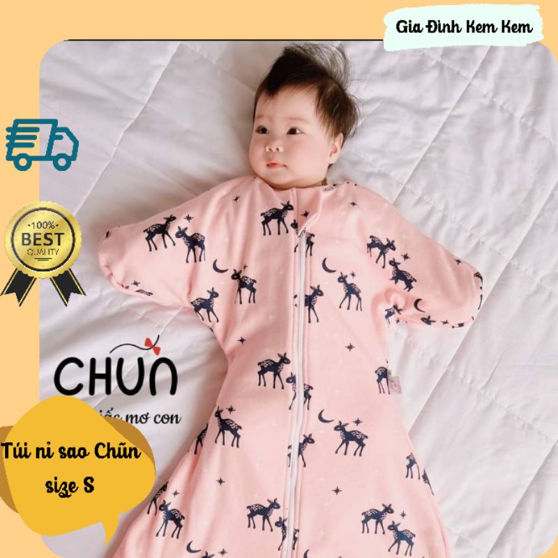 Túi nỉ cotton ngôi sao chính hãng Chũn Cocoon size S cho bé 3 tháng trở lên