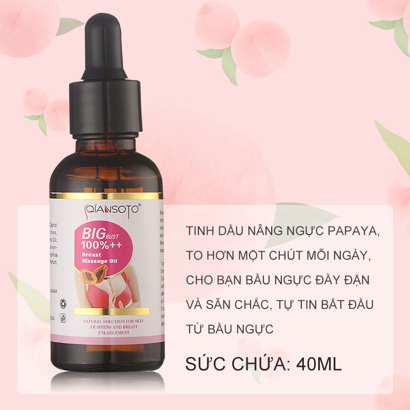 Qiansoto Tinh Dầu Nở Ngực Tăng Ngực Tăng Vòng 1 Enhancement Breast Oil Massage Upsize(40ML)()