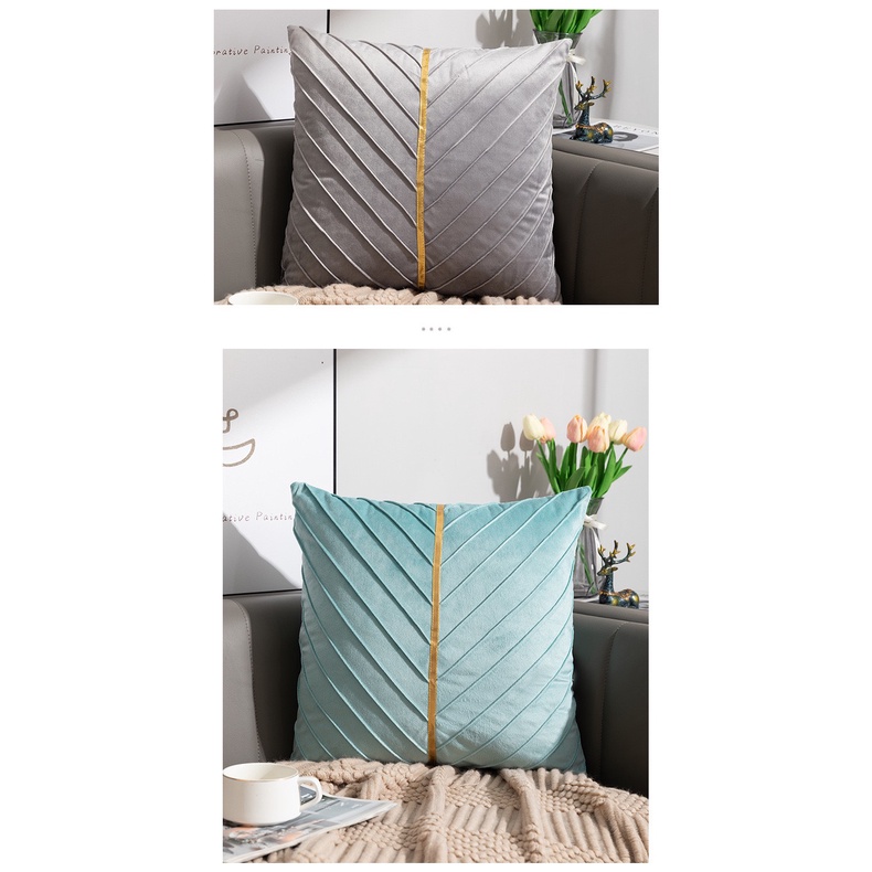 Gối tựa lưng sofa cao cấp GÂN RUY BĂNG chất liệu nhung lụa LiMinHo Shop