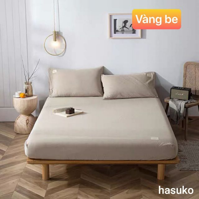 Sét ga gối đũi cotton tici cao cấp nhập khẩu HASUKO gồm 1 ga chun và 2 vỏ gối đủ màu đủ mọi kích thước | BigBuy360 - bigbuy360.vn