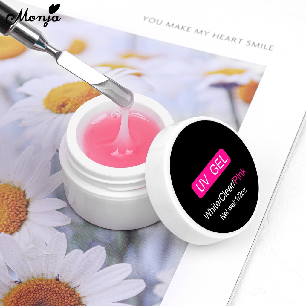 Sơn móng tay Monja 15ml màu trắng / hồng chất lượng cao chuyên dụng