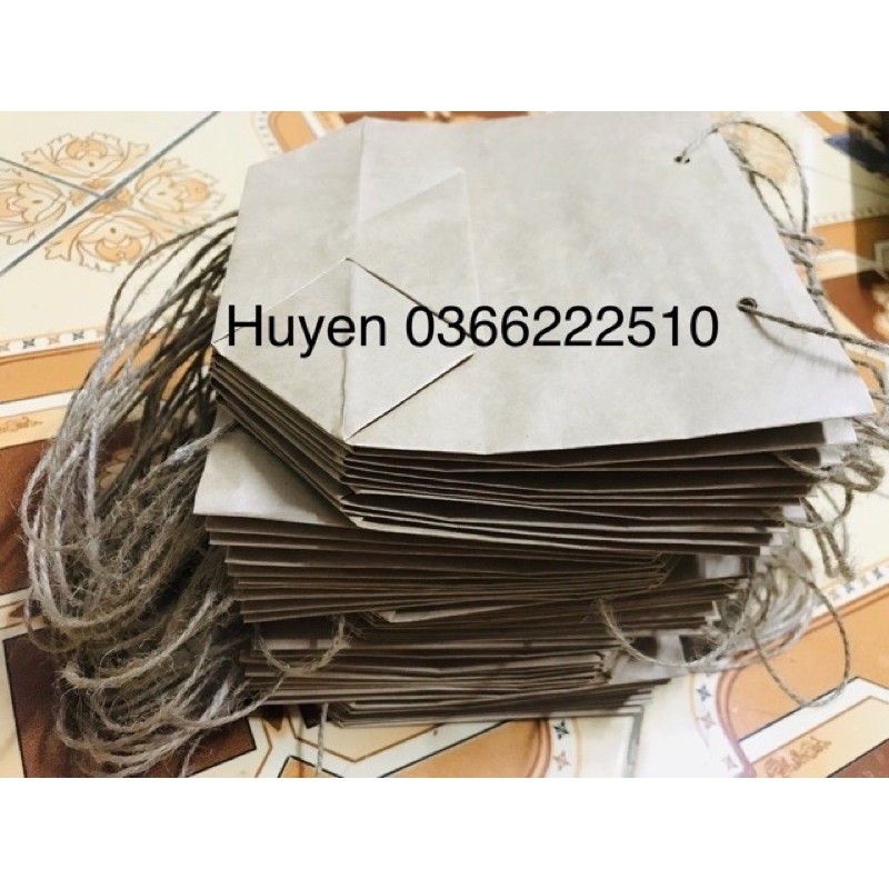 Set 50 túi xi măng đựng hàng có quai kích thước 13x16cm