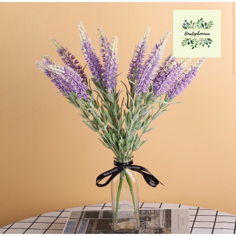 [GIÁ GỐC] Cụm hoa Lavender nhân tạo 43cm trang trí không gian sang trọng, hoa thiết kế, hoa cô dâu 015