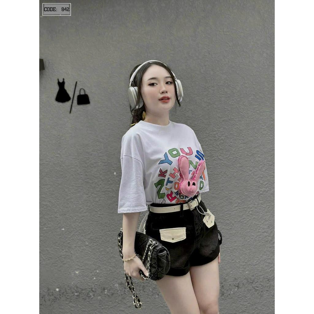 Quần jeans túi chữ kèm đai dày dặn 2 màu (kèm ảnh thật và video)