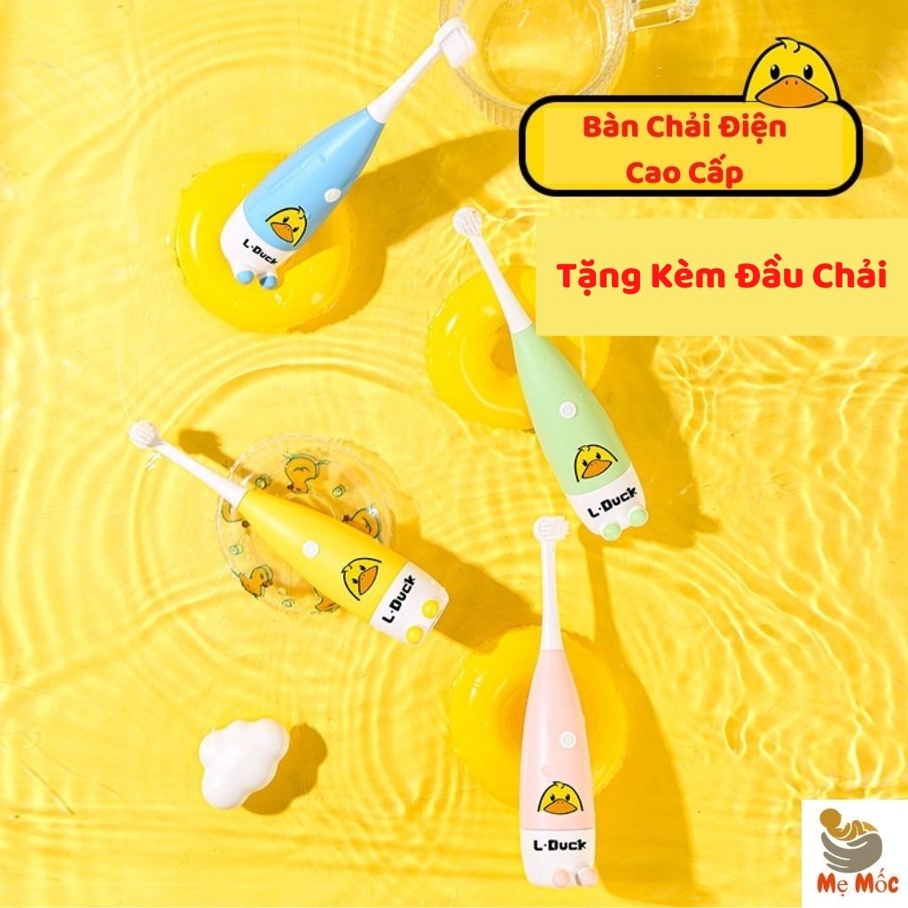 Bàn chải đánh răng điện cao cấp HÌNH CHÚ VỊT cho bé từ 3-15 tuổi