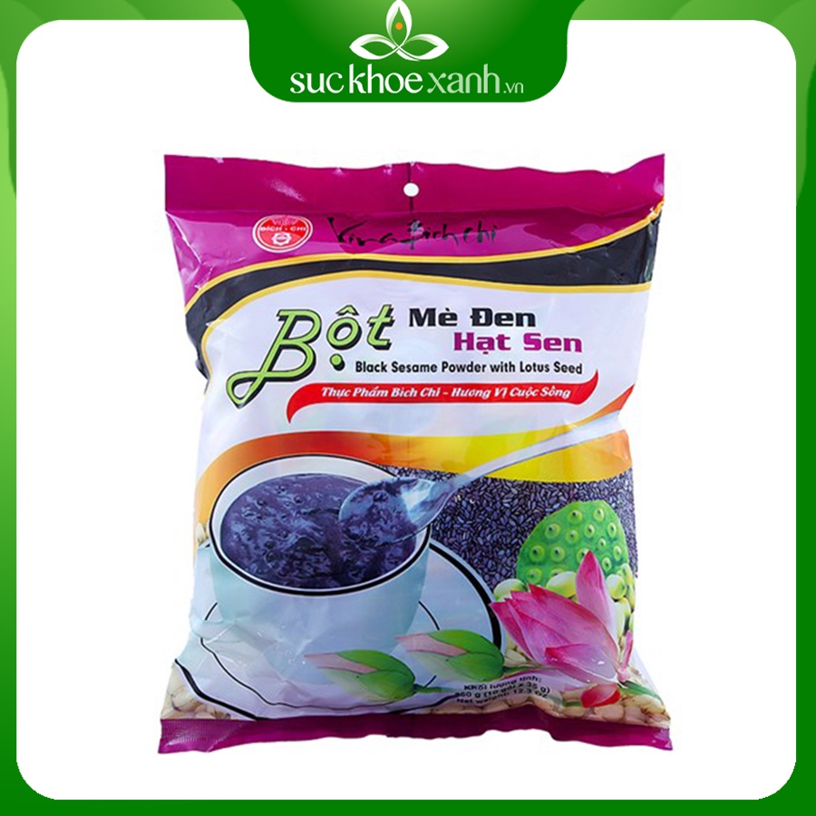 Bột mè đen hạt sen Bích Chi có đường 350g/ bịch