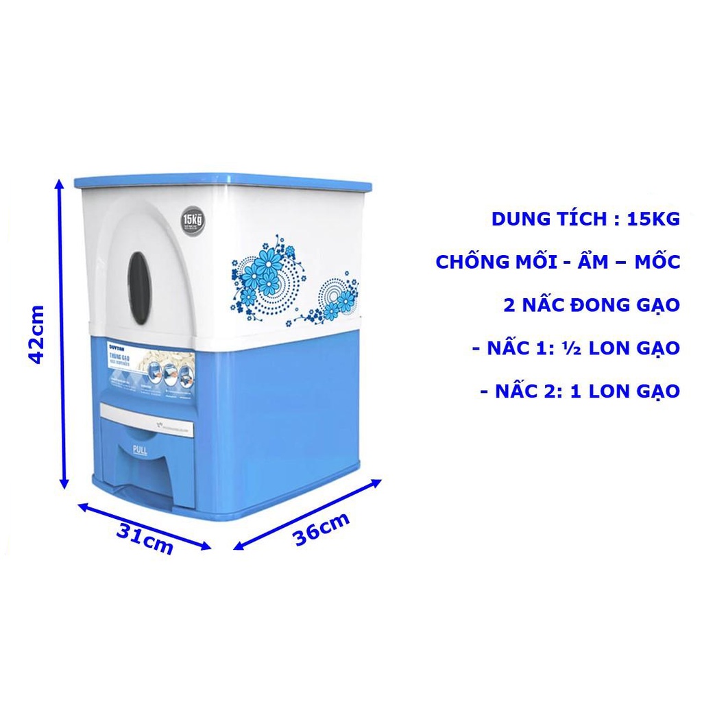 Thùng Đựng Gạo Thông Minh Duy Tân 15 kg/25kg