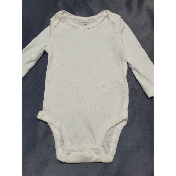 Body chip dài tay trắng trơn hàng xuất dư cho bé trai bé gái 0-24m