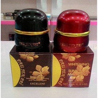 Bộ cobo kem hoa cúc Paujenpai tri nám trắng da ngày và đêm 15g