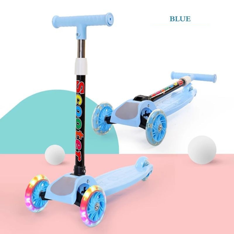 xe trượt phát sáng - Xe trượt Scooter cho bé từ 3 - 8 tuổi tải trọng 100kg có 3 bánh gấp gọn có đèn phát sáng