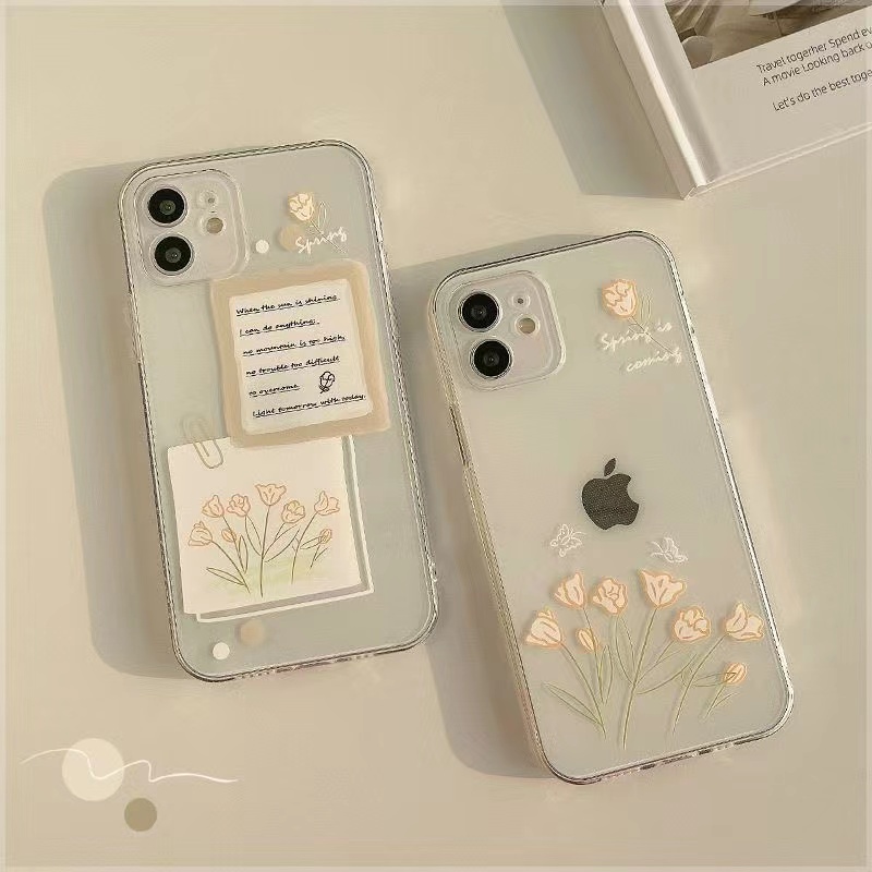 Ốp điện thoại mềm trong suốt in hoa thích hợp cho IPHONE 6 6S 7 8 PLUS 11 12 13 PRO MAX 12 13 MINI X XR XS MAX SE 2020