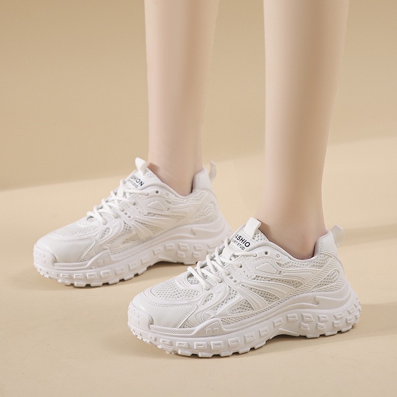 Giày MWC 0723 - Giày Thể Thao Nữ, Sneaker Da Siêu Êm Chân Đế Độn 4CM Hot Trend