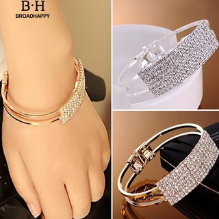 New Elegant Bangle Wristband Bracelet Crystal Cuff Bling