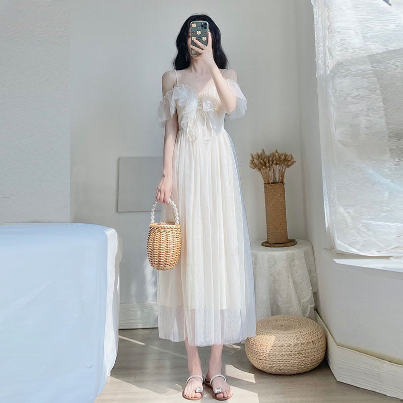 Đầm Trễ Vai Phối Ren Thời Trang Dành Cho Nữ