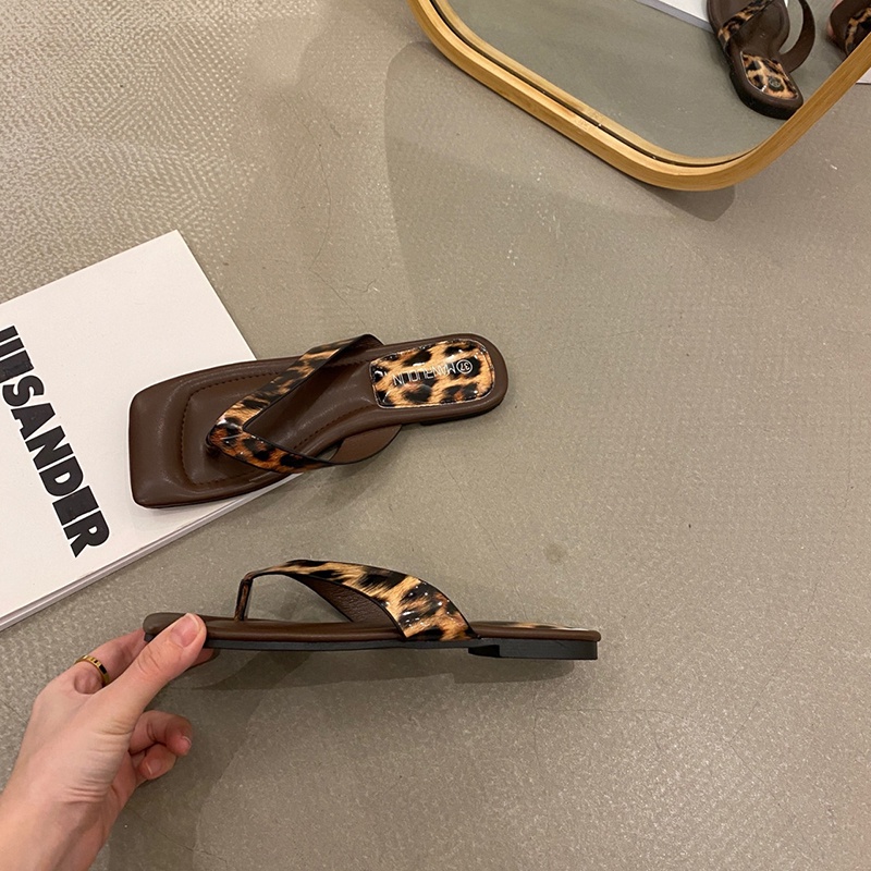 Dép xỏ ngón IELGY mũi vuông phong cách Hàn Quốc thời trang cho nữ