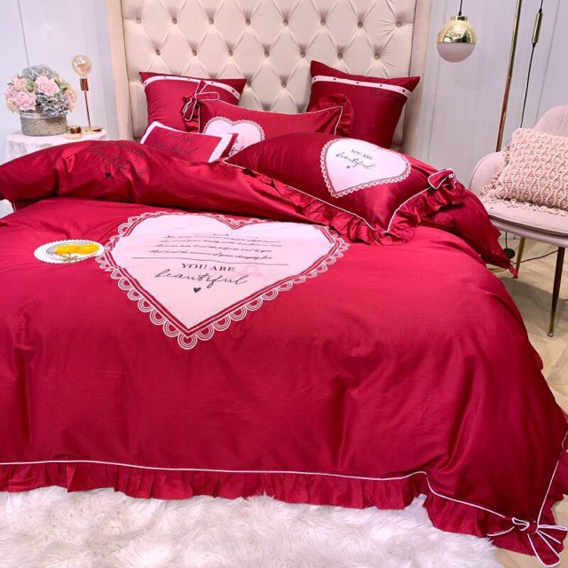 Set chăn ga gối Lụa 7 món cao cấp. You are Beautiful.