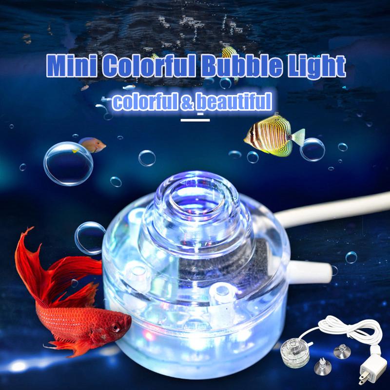 Đèn LED thổi bong bóng khí đầy màu sắc thả chìm dưới nước cho bể cá