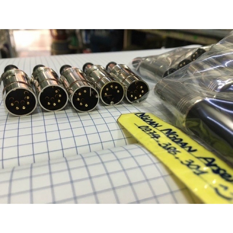 Dây tín hiệu din5 midi 5 chân chuẩn Đức ra 2 rắc 6 ly (6,5ly..)mono.