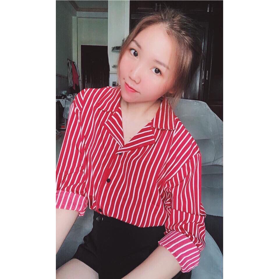 Áo sơ mi sọc tay dài nam nữ