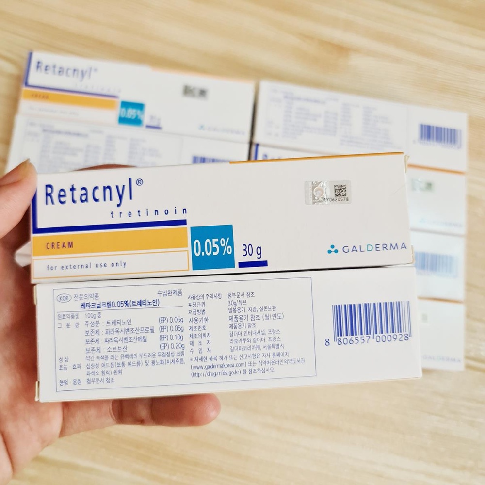 HSD 11/2024 Tretinoin Retacnyl Cream 0,025%, 0.05%  Kem hỗ trợ giảm mụn trẻ hóa da