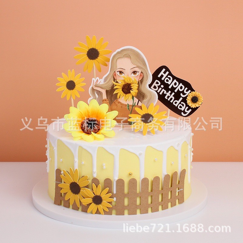 5 set cắm cô gái và hoa hướng dương-Q3235