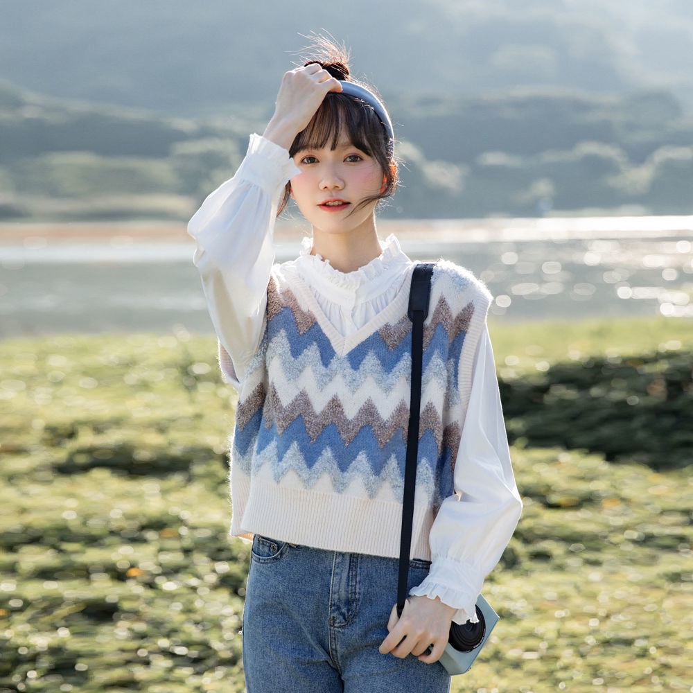 Áo Khoác Len Không Tay Cổ Chữ V Dễ Phối Đồ Thời Trang Xuân Thu Nhật Bản Cho Nữ 520.vn | BigBuy360 - bigbuy360.vn