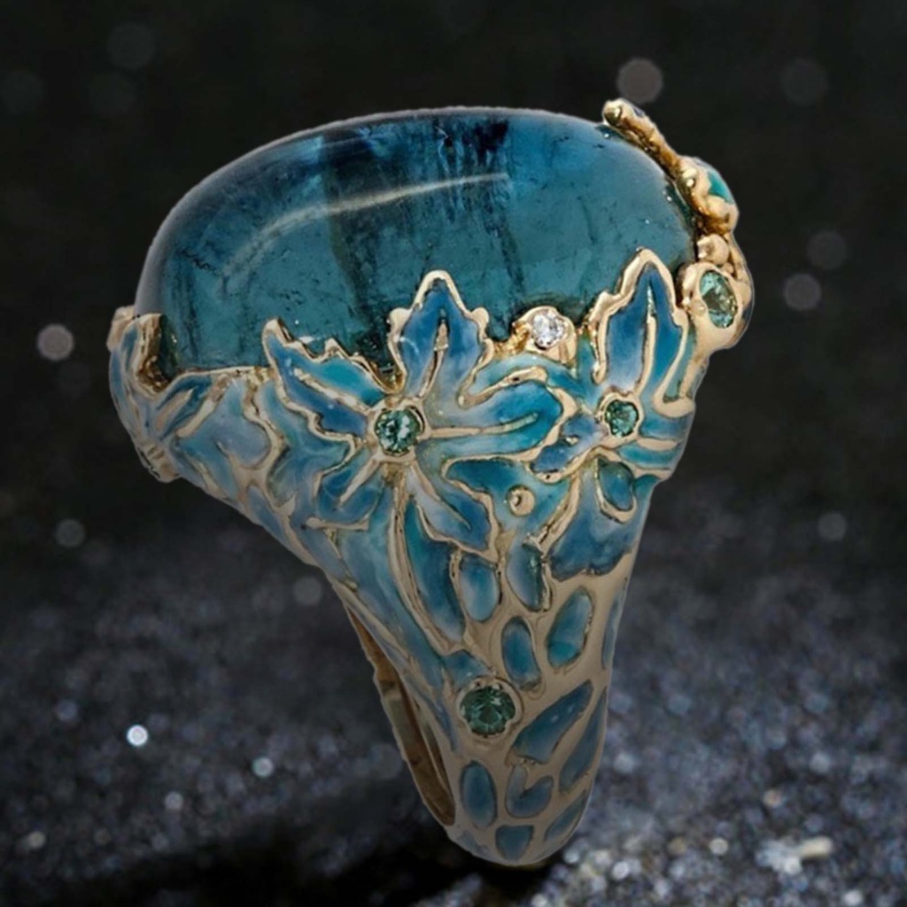 Nhẫn Đeo Tay Chống Ngứa Mắt Họa Tiết Hoa Phong Cách Retro Thanh Lịch Cho Nữ