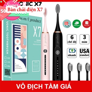 Bàn chải điện Sonic X7 Pro Thế Hệ Mới, Bàn chải đánh răng điện công nghệ châu Âu 6 chế độ rung, lỗi 1 đổi 1