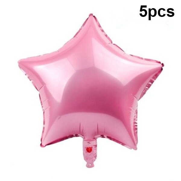5 Bong bóng lá nhôm hình ngôi sao 18 inch màu vàng/bạc trang trí tiệc